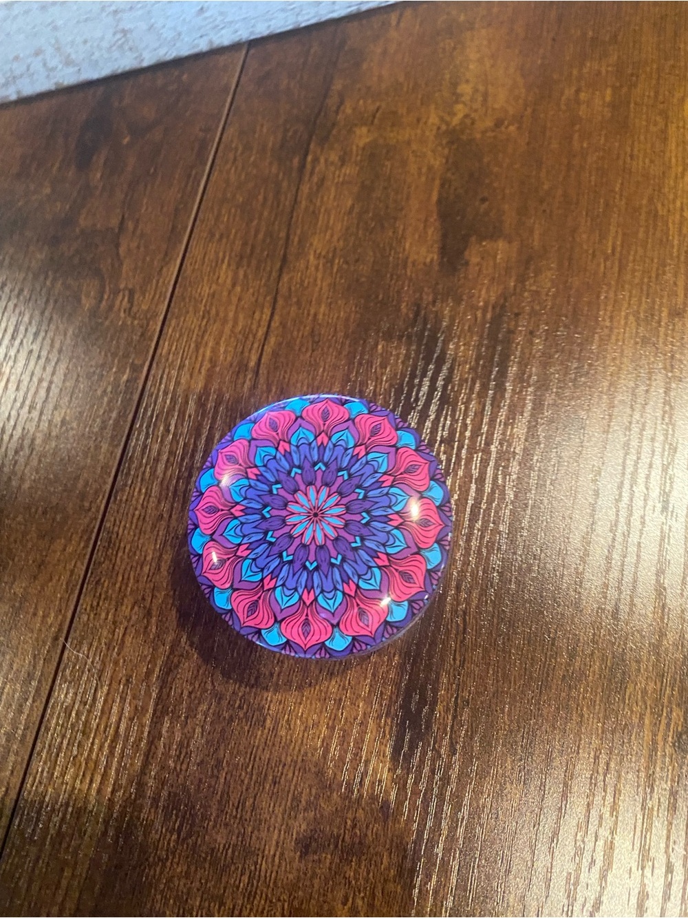 Decorative Pink and Blue Mandala Accent Piece - Home Accents